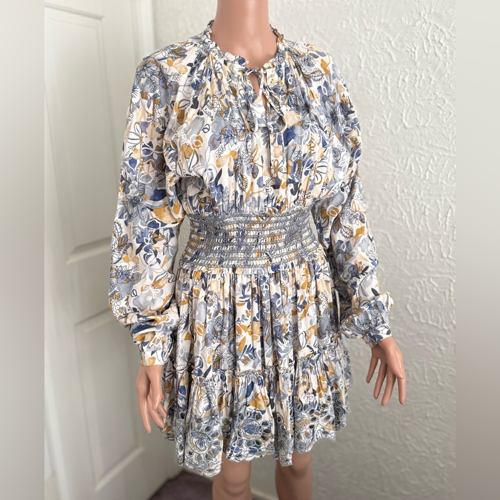 Reset Floral Blue Smocked Dress